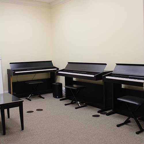 Piano classroom inside Colors Fine Arts Center